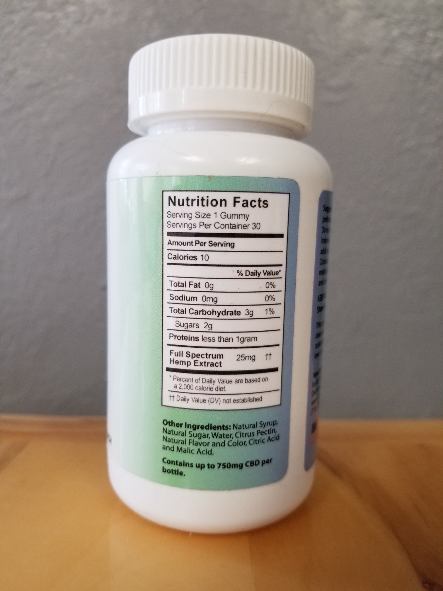 CBD Gummies Back label | The Sturdy Horse